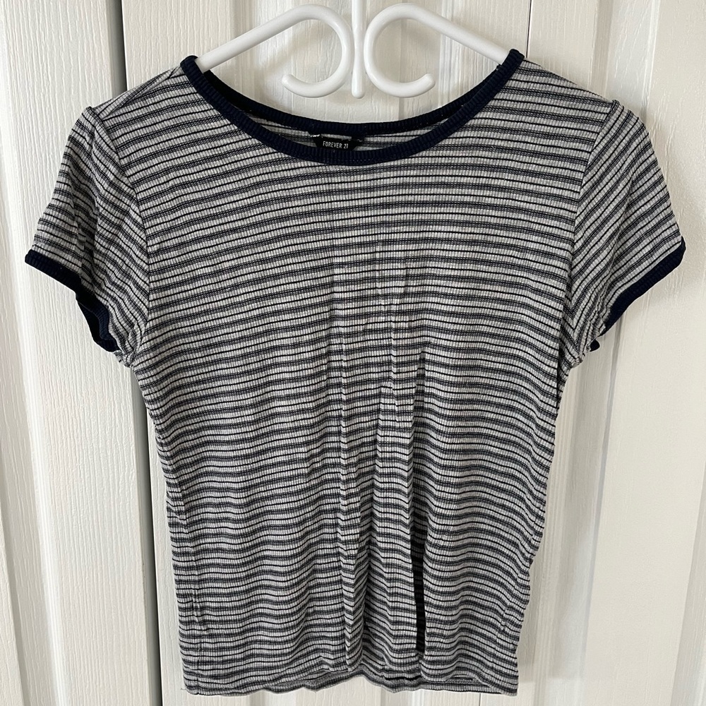Forever 21 Ribbed Striped T-shirt